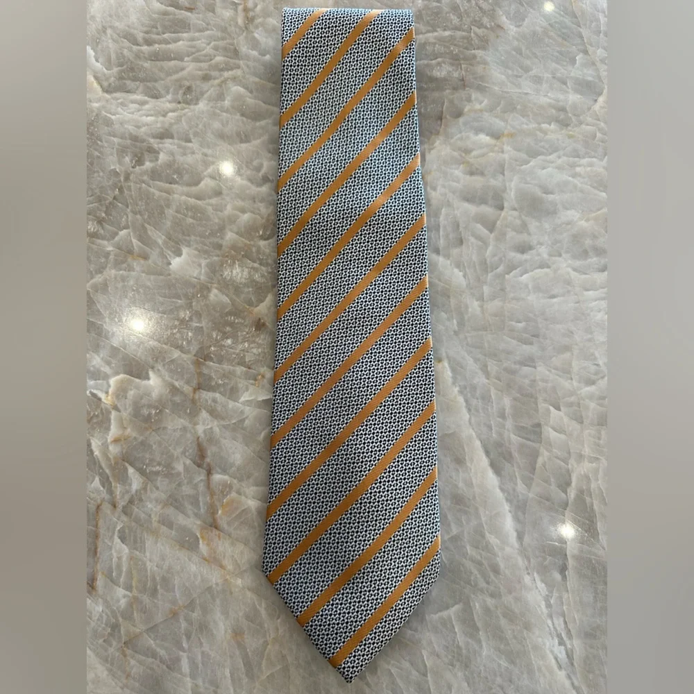Brioni NWOT Classy Luxury Black White Gold Formal Men’s Tie